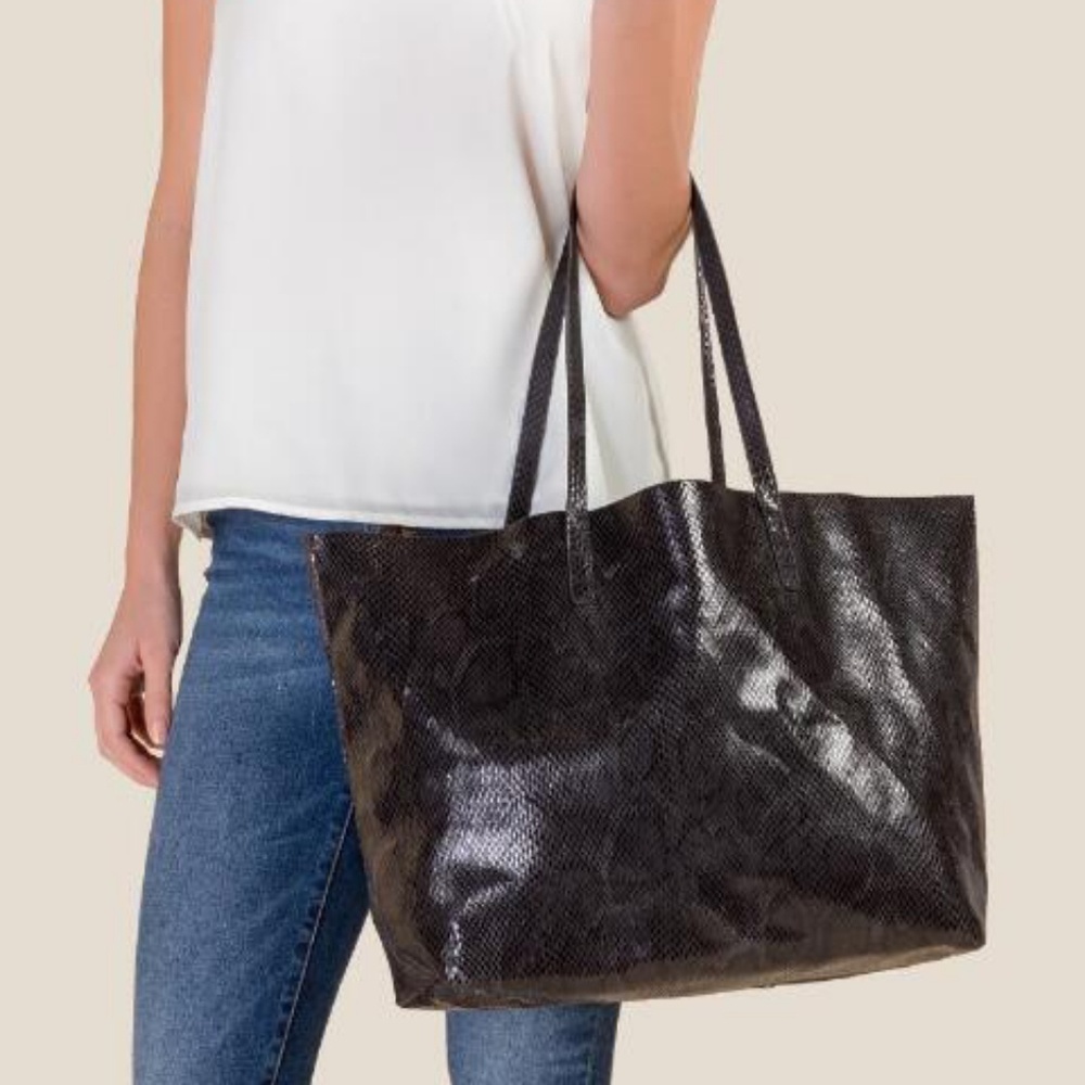 Faux Snake Leather Tote